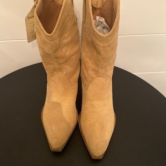 NWT Telluride Clothing Company Women Tan Suede Western Cowboy Boots Size 6 - Picture 6 of 9